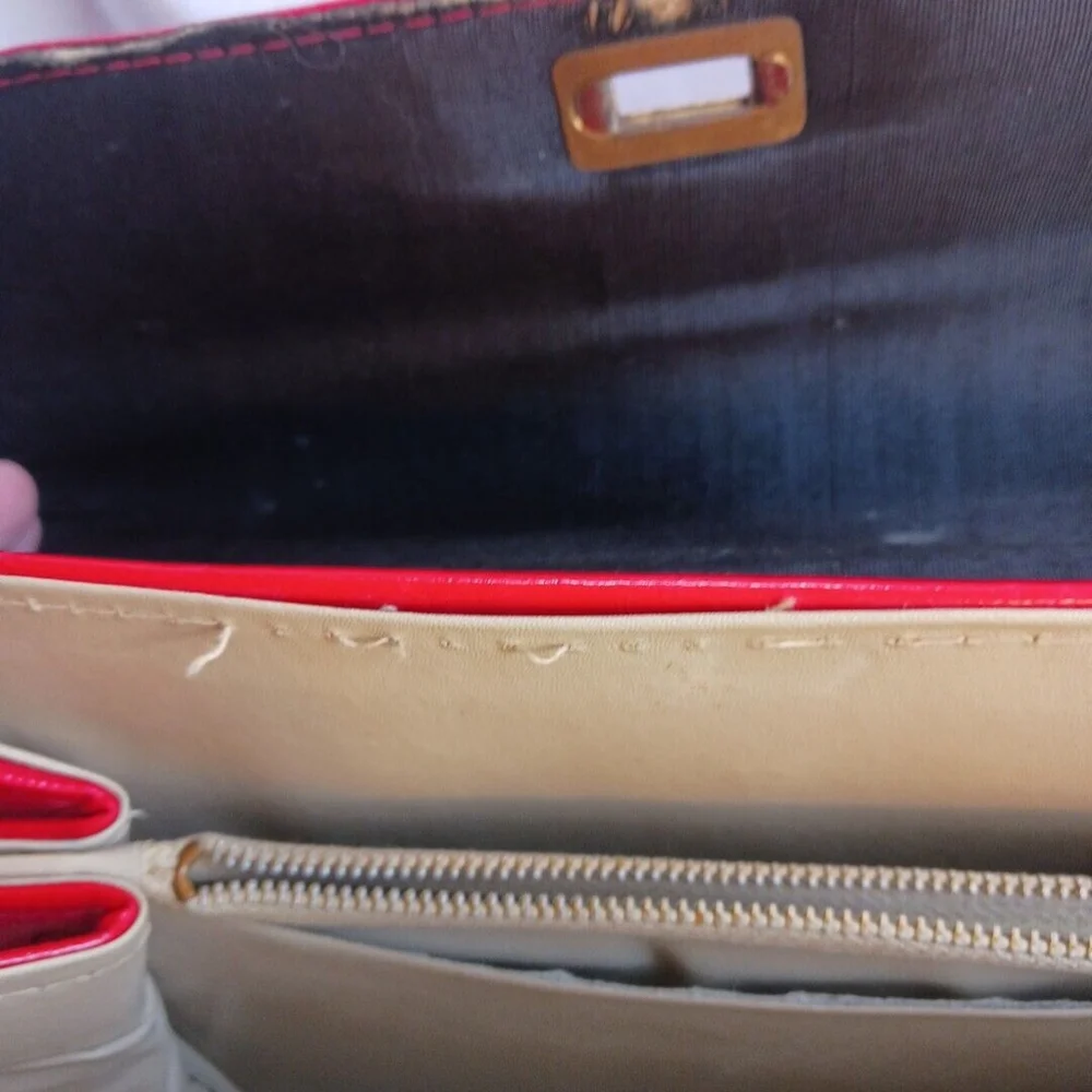 Vintage MCM Red Vinyl Handbag Double Handle
